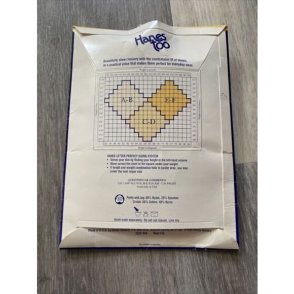 VTG Hanes Too Pantyhose Barely There Size AB 156 Light Support Reinforced Toe - Picture 5 of 6